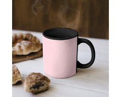 Magische Mok - Foto op Warmte Mokken - Koffiemok - Blah - Bliksem - Roze - Magic Mok - Beker - 350 ML - Theemok - Mok met Tekst
