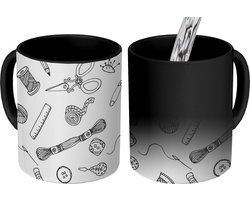 Magische Mok - Foto op Warmte Mokken - Koffiemok - Breien - Naaien - Patronen - Wol - Magic Mok - Beker - 350 ML - Theemok