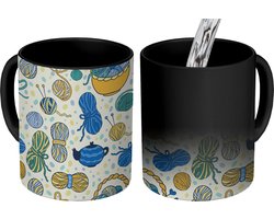 Magische Mok - Foto op Warmte Mokken - Koffiemok - Breien - Patronen - Wol - Magic Mok - Beker - 350 ML - Theemok