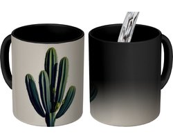Magische Mok - Foto op Warmte Mokken - Koffiemok - Cactus - Subtiel - Groen - Magic Mok - Beker - 350 ML - Theemok