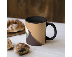 Magische Mok - Foto op Warmte Mokken - Koffiemok - Cappuccino - Kop - Schotel - Minimalitisch - Magic Mok - Beker - 350 ML - Theemok
