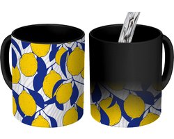 Magische Mok - Foto op Warmte Mokken - Koffiemok - Citroen - Zebra - Fruit - Patronen - Magic Mok - Beker - 350 ML - Theemok