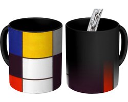 Magische Mok - Foto op Warmte Mokken - Koffiemok - Compositie A - Piet Mondriaan - Magic Mok - Beker - 350 ML - Theemok