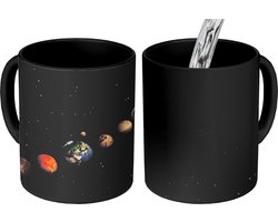Magische Mok - Foto op Warmte Mokken - Koffiemok - Conjunctie bij het zonnestelsel - Magic Mok - Beker - 350 ML - Theemok