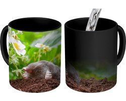 Magische Mok - Foto op Warmte Mokken - Koffiemok - Dier - Tuin - Mol - Magic Mok - Beker - 350 ML - Theemok