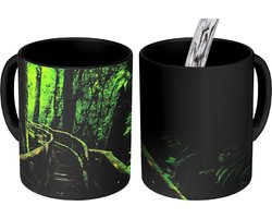 Magische Mok - Foto op Warmte Mokken - Koffiemok - Jungle - Brug - Mos - Natuur - Tropisch - Magic Mok - Beker - 350 ML - Theemok
