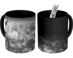 Magische Mok - Foto op Warmte Mokken - Koffiemok - Katoen - Planten - Zwart - Wit - Magic Mok - Beker - 350 ML - Theemok