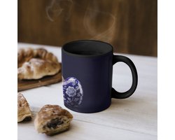 Magische Mok - Foto op Warmte Mokken - Koffiemok - Porselein- Kersen - Delfts - Blauw - Magic Mok - Beker - 350 ML - Theemok
