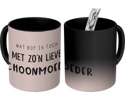 Magische Mok - Foto op Warmte Mokken - Koffiemok - Schoonmoeder - Mama - Moederdag - Quotes - Magic Mok - Beker - 350 ML - Theemok - Mok met tekst