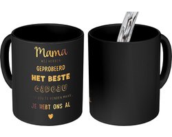 Magische Mok - Foto op Warmte Mokken - Koffiemok - Spreuken - Quotes Mama Je Hebt Ons Al - Moeder - Moederdag cadeau voor mama - Goud - Magic Mok - Beker - 350 ML - Theemok - Mok met tekst