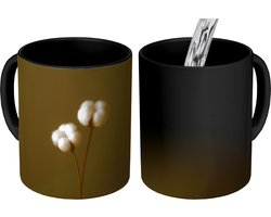 Magische Mok - Foto op Warmte Mokken - Koffiemok - Takken - Katoen - Wit - Bollen - Magic Mok - Beker - 350 ML - Theemok