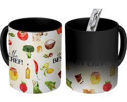 Magische Mok - Foto op Warmte Mokken - Koffiemok - Tekst - You are the best chef - Koken - Eten - Kok - Keuken - Hobby - Spreuken - Magic Mok - Beker - 350 ML - Theemok - Mok met tekst - Vaderdag cadeau - Geschenk - Cadeautje voor hem - Tip - Mannen