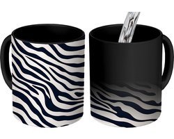 Magische Mok - Foto op Warmte Mokken - Koffiemok - Zebraprint - Dynamisch - Roze - Magic Mok - Beker - 350 ML - Theemok