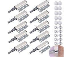 Magneetdeurvergrendeling - Push-to-open - Geen greep nodig, eenvoudige montage - 10 stuks - Voor keukenkasten en laden wit