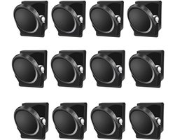 Magneetklemmen voor koelkast en whiteboard - 12 stuks set (zwart)