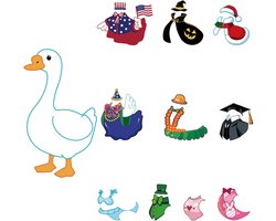 Magnet for Goose Dress Up Include 1 Goose and 10 Sets Outfits Funny Fridge Magnet Geese On The Porch Creative Festival Magnets with Geese for Fridge Home Office Decoration