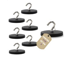 Magnetenspecialist - Neodymium Haakmagneet met Rubberen Ommanteling - Krasbescherming en Extra Grip - 43 mm - Set van 6