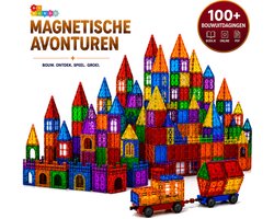 Magnetic Tiles XL bundel Set met 100+ Bouw Challenges - Magnetische Tegels Speelgoed - Magna Magnetisch Cadeau Jongens Meisjes Constructie - Montessori Mind Educatief Kinderspeelgoed 3 Jaar, 4 jaar, 5 jaar, 6 jaar, 7 jaar, 8 jaar, 9 jaar - By Baboo®