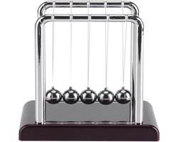 Magnetisch Balans Ballen Cradle - Natuurkunde Pendulum Speelgoed - Warboordvrij Touw Ontwerp - Kantoor Swing Decor - Wetenschapsliefhebbers - Zilver - 15x10cm