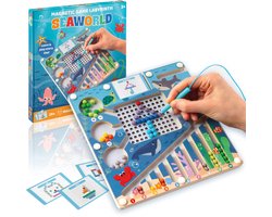 Magnetisch Doolhof - Seaworld - Montessori Speelgoed van Hout - Activiteitenbord - Motoriek Spel - Educatief Magnetisch Speelgoed - Voor in de Auto en Onderweg - Jongens en Meisjes Speelgoed 3, 4, 5, 6 Jaar - Joya Creative