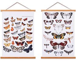 Magnetisch Posterframe van Licht Hout voor Canvas Kunstwerken en Art Prints - 2 Stuks, 101.6cm, Teak Kleur, Decoratieve Wanddecoratie en Hangsystemen