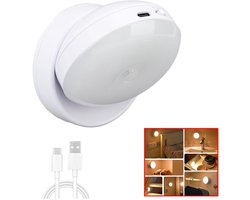 Magnetische Bewegingssensor Draadloze Wandlamp - Wandlamp Binnen – Oplaadbare Wandlamp - Wandlamp Binnen Woonkamer - 360° Rotatie – Draadloze Nachtlamp voor Keuken