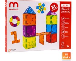 Magnetische Bouwblokken XL 51x - Magnetisch Speelgoed Bouwblokken - Cadeau - Kado - Kinderspeelgoed 3 jaar - Speelgoed 4 jaar - Speelgoed 5 jaar - Speelgoed 6 Jaar - 7 Jaar - Jongens & Meisjes - Magneet Speelgoed - Educatief - Open Ended - Montessori