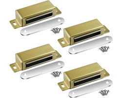 Magnetische Deursluiters voor Keukenkastjes en Meubels, RVS Magneten voor Balkon- en Kastdeuren, Goud, 72 mm (Verpakking van 4)