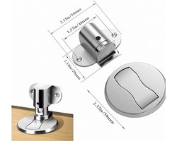 Magnetische Deurstopper - Deurvanger Deurvangst - Deur Open Houden - Sterk Magnetisme Verstelbaar - 2 stuks - Geborsteld Metaal
