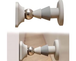 Magnetische deurstopper - siliconen - anti-botsing - grijze vloerstickers - slaapkamer en badkamer - handige oplossing
