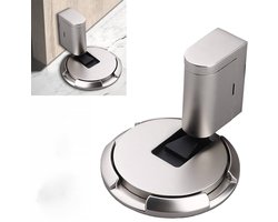 Magnetische Deurstopper Vloer – Verstelbare Zinklegering, Veer-Demping, Windbestendig, Voor Houten & Metalen Deuren, Inclusief Schroeven & Zelfklevende Montage
