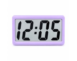 Magnetische elektronische bureauklok - LCD-tijdweergave - Paars - 11 mm dik - Batterijvoeding