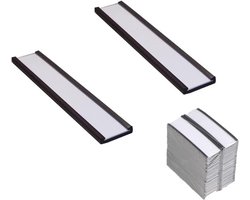 Magnetische etikettenhouders - Set van 30 stuks - Transparant kunststof - Voor metalen rek - Met beschermfolies - Geschikt voor magnetische etiketten - Afmetingen 7,6 x 2,5 cm