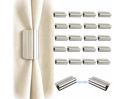 Magnetische gordijnclips, boren niet nodig, afneembare magnetische sluiting, geschikt voor slaapkamer-, kantoor- en douchegordijnen. 20 stuks per verpakking.