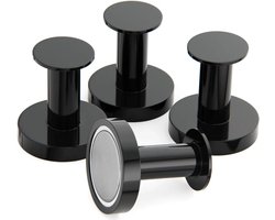 Magnetische kapstok Geschikt voor het ophangen van jassen en tassen, Geschikt voor 4 haken en zwarte muurhaken.