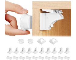 Magnetische Kastsloten voor Kindveiligheid, Onzichtbare Beveiliging voor Keuken en Laden, 10 Sloten en 2 Sleutels, Geen Schroeven of Boren Nodig