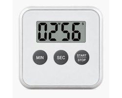 Magnetische Kookwekker Inclusief Standaard | Digitale Kook Wekker Timer | Digitaal | Wit met grijze knoppen