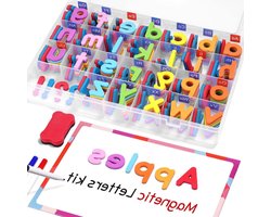 Magnetische Letters - Alfabet Schuim - Leren Spellen - Dubbelzijdig Bord - 234 Stuks - Veelkleurig