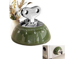 Magnetische mechanische timer - Timer met magneet - Batterijvrij - 7,6 x 6,5 cm - Geschikt voor koken, bakken, kantoorwerk en studeren - Groen