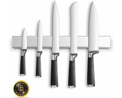 Magnetische Messenhouder - RVS - Messenmagneet 40 cm - Magnetische messenstrip - Keuken Magneetstrip - Met 3M Plakstrip en Schroeven