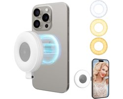 Magnetische Ringlamp voor Telefoon - 180° Opvouwbare Selfie Lamp - MagSafe Compatibel - 10 Helderheidsniveaus - 3 Lichtstanden - Video Lamp - Smartphone Verlichting voor Vloggen en TikTok