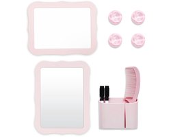 Magnetische Spiegel - 10-Delige Set - Magnetische Pennenhouder - Locker Accessoirekit - Magnetisch Whiteboard - Spiegel - Magnetische Reisspiegel - Geschikt Voor Lockers Op Kantoor, Schoollockers En Lockers in De Sportschool - Roze