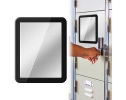 Magnetische spiegel - (7*5 inch) - Spiegel - Magnetische reisspiegel - Plakt op elk metalen oppervlak - Spiegel voor kantoorkluisjes, schoolkluisjes, sportkluisjes en koelkasten - Zwart