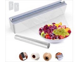 Magnetische vershoudfolie snijder dispenser voor keuken lade - praktische foliesnijder voor plastic en aluminiumfolie - wit