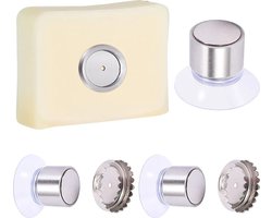 magnetische zeepbakjes, boren niet nodig, zeepdispenser met zuignap, roestvrij staal, geschikt voor keuken en badkamer