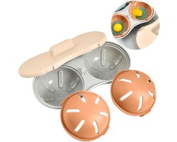 Magnetron Eierkoker - Eierkoker - Eier Maker - 22*11*8 cm - Magnetron-eierkoker met 2 holtes - Gepocheerde Eier Maker - Gepocheerde Egg poacher - gepocheerde eierdopjes - Egg poacher - Ei Pocheerpan - Kookgerei - keukengereedschap - oranje