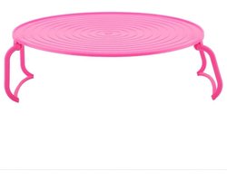 Magnetron Oven Rek - Stoom Kookplaat - Dubbel Koken - Opvouwbaar Ontwerp - 23.5 cm - Rood