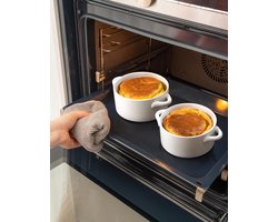 Magnetronbare soepmok 550 ml met deksel - kleine matte keramische soepkom - handgrepen - witte Franse uiensoepkom - 5 inch soepkommen met oor