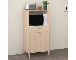 Magnetronkast Galatee met 1 deur & 1 lade - eikdecor/wit