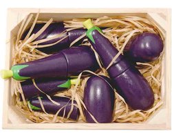 Magni speelgoed groenten aubergines in houten kistje